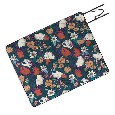 BlueLela Botanical pattern 008 Picnic Blanket