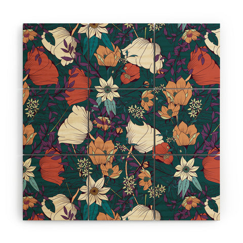 BlueLela Botanical pattern 008 Wood Wall Mural