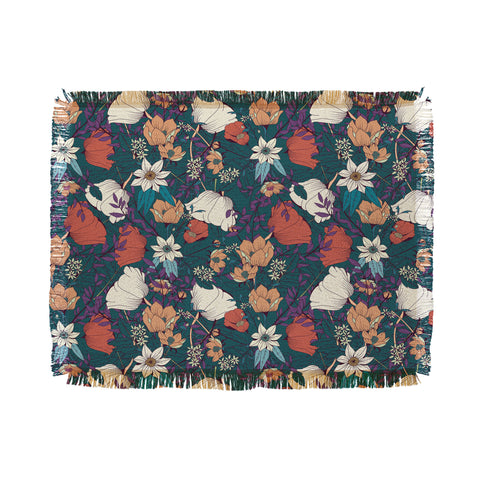 BlueLela Botanical pattern 008 Throw Blanket