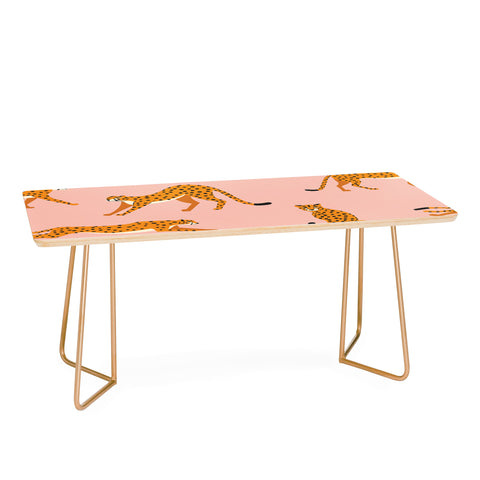 BlueLela Cheetahs pattern on pink Coffee Table