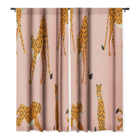 BlueLela Cheetahs pattern on pink Blackout Non Repeat