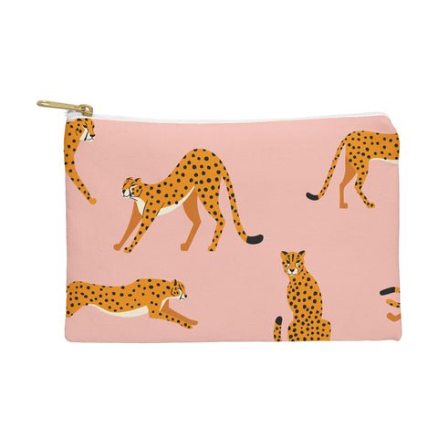 BlueLela Cheetahs pattern on pink Pouch
