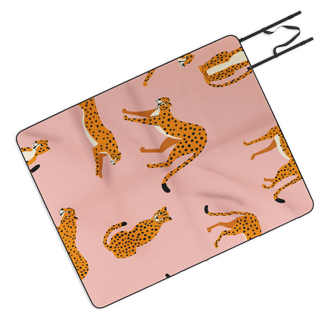 BlueLela Cheetahs pattern on pink Picnic Blanket