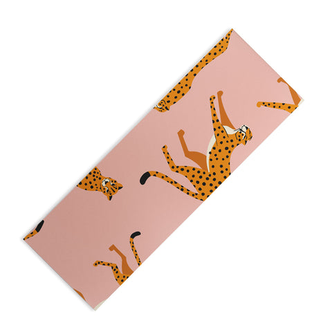 BlueLela Cheetahs pattern on pink Yoga Mat