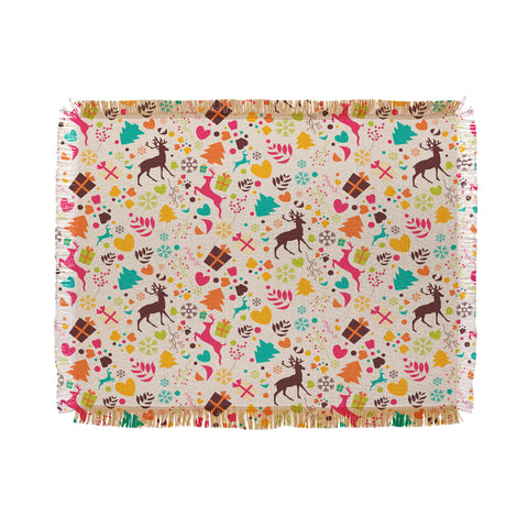 BlueLela Christmas pattern 01 Throw Blanket