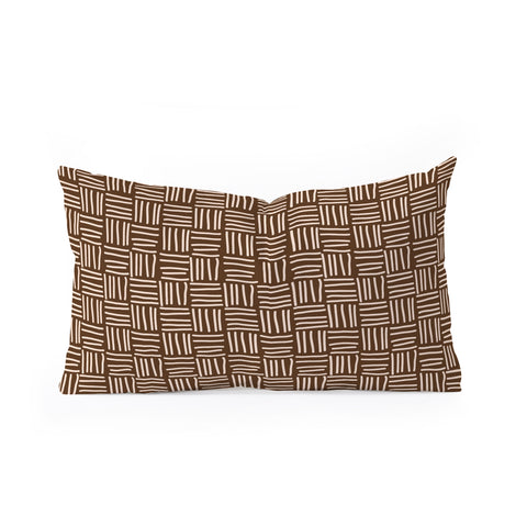 BlueLela Lines brown Oblong Throw Pillow