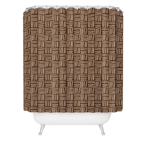 BlueLela Lines brown Shower Curtain