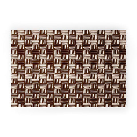 BlueLela Lines brown Welcome Mat