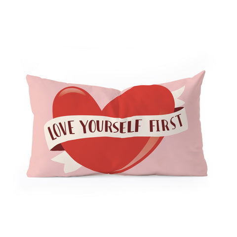BlueLela Love Yourself First Oblong Throw Pillow