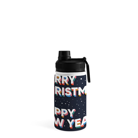BlueLela Merry Christmas and Happy New Year Water Bottle