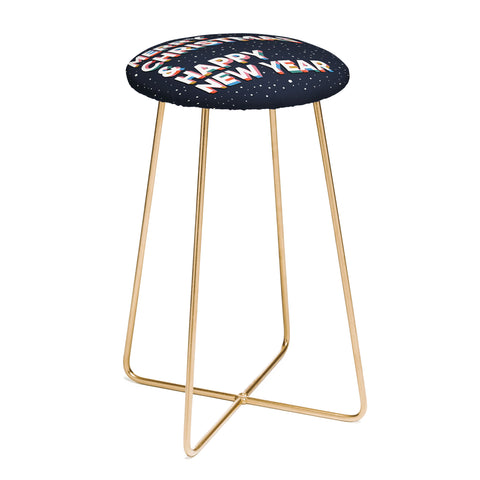BlueLela Merry Christmas and Happy New Year Counter Stool