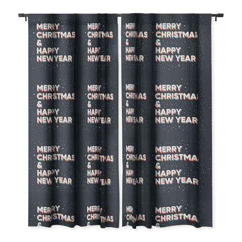BlueLela Merry Christmas and Happy New Year Blackout Window Curtain
