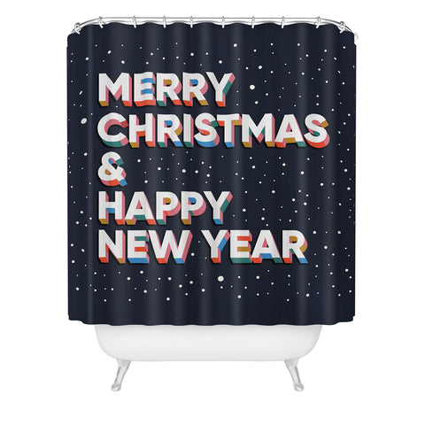 BlueLela Merry Christmas and Happy New Year Shower Curtain