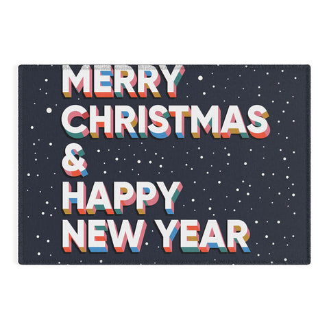 BlueLela Merry Christmas and Happy New Year Outdoor Rug