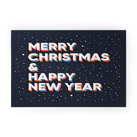 BlueLela Merry Christmas and Happy New Year Welcome Mat