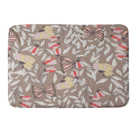 BlueLela Monarch garden 002 Memory Foam Bath Mat
