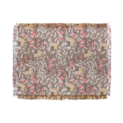 BlueLela Monarch garden 002 Throw Blanket