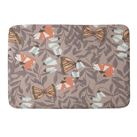 BlueLela Monarch garden 004 Memory Foam Bath Mat