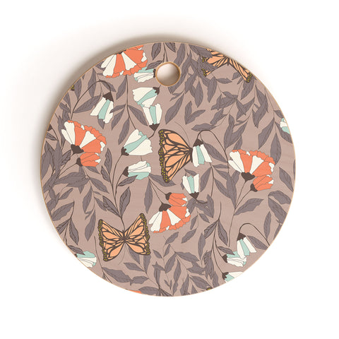 BlueLela Monarch garden 004 Cutting Board Round