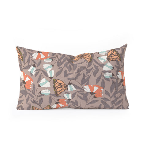 BlueLela Monarch garden 004 Oblong Throw Pillow