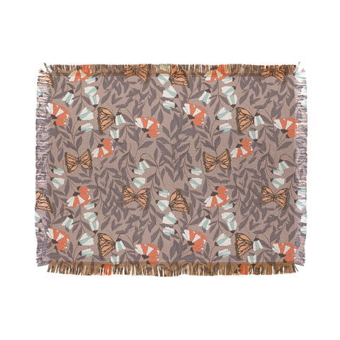 BlueLela Monarch garden 004 Throw Blanket