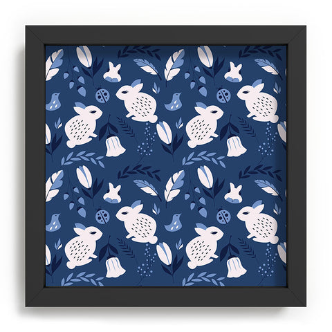 BlueLela Rabbits and Flowers 003 Recessed Framing Square