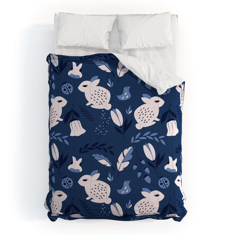 BlueLela Rabbits and Flowers 003 Comforter