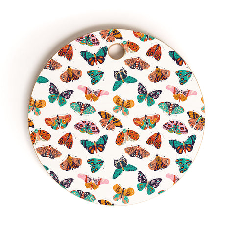 BlueLela Spring Butterflies Pattern 003 Cutting Board Round