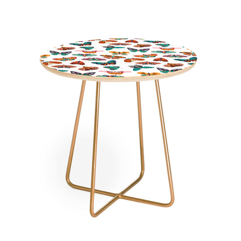 BlueLela Spring Butterflies Pattern 003 Round Side Table