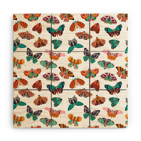 BlueLela Spring Butterflies Pattern 003 Wood Wall Mural