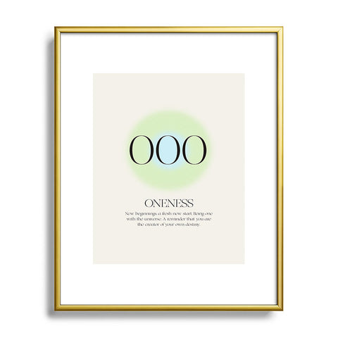 Bohomadic.Studio Angel Number 000 Oneness Metal Framed Art Print