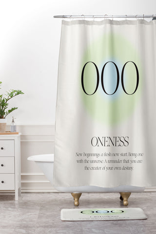 Bohomadic.Studio Angel Number 000 Oneness Shower Curtain And Mat