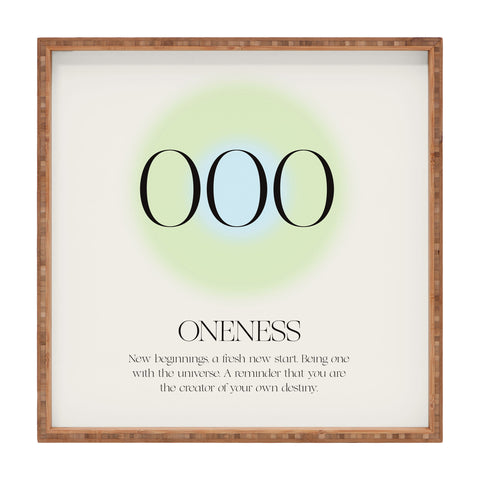 Bohomadic.Studio Angel Number 000 Oneness Square Tray