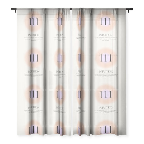 Bohomadic.Studio Angel Number 111 Intuition Sheer Window Curtain