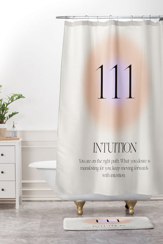 Bohomadic.Studio Angel Number 111 Intuition Shower Curtain And Mat