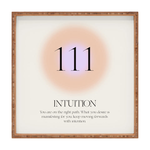 Bohomadic.Studio Angel Number 111 Intuition Square Tray