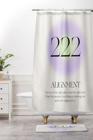 Bohomadic.Studio Angel Number 222 Alignment Shower Curtain And Mat