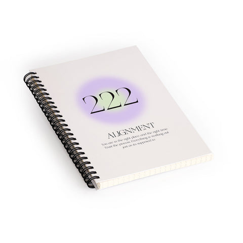 Bohomadic.Studio Angel Number 222 Alignment Spiral Notebook