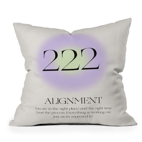 Bohomadic.Studio Angel Number 222 Alignment Throw Pillow