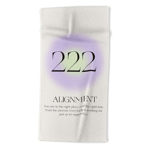 Bohomadic.Studio Angel Number 222 Alignment Beach Towel