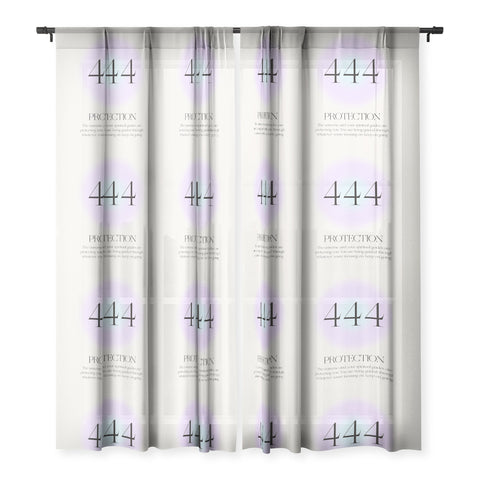 Bohomadic.Studio Angel Number 444 Protection Sheer Window Curtain