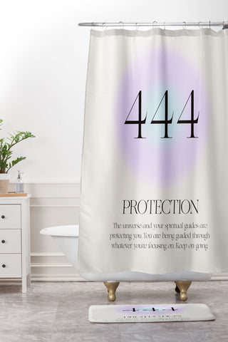 Bohomadic.Studio Angel Number 444 Protection Shower Curtain And Mat