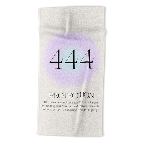 Bohomadic.Studio Angel Number 444 Protection Beach Towel