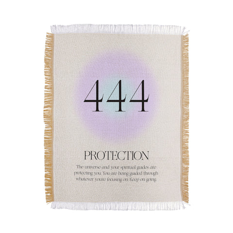 Bohomadic.Studio Angel Number 444 Protection Throw Blanket