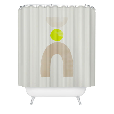 Bohomadic.Studio Balancing Shapes NO3 Neon Shower Curtain
