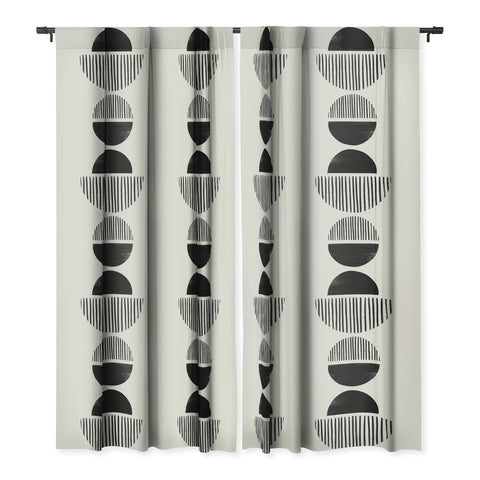 Bohomadic.Studio Balancing Stripes NO1 Black Blackout Window Curtain