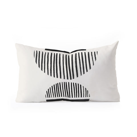 Bohomadic.Studio Balancing Stripes NO1 Black Oblong Throw Pillow