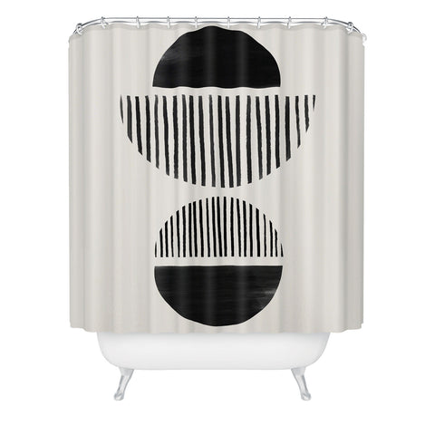 Bohomadic.Studio Balancing Stripes NO1 Black Shower Curtain