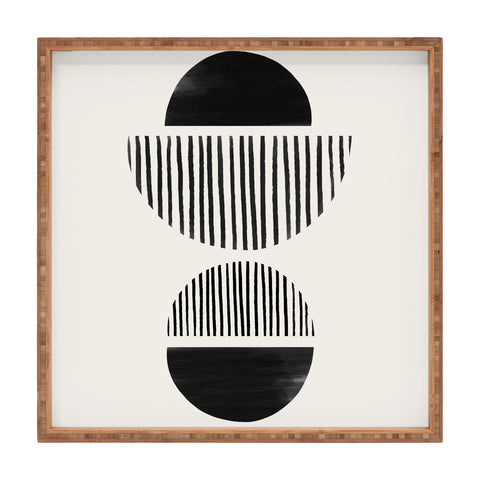 Bohomadic.Studio Balancing Stripes NO1 Black Square Tray