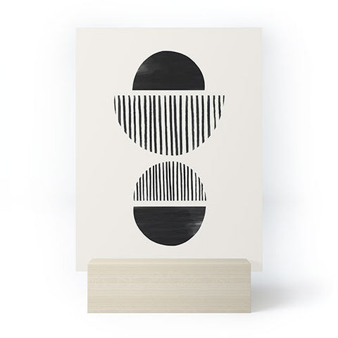 Bohomadic.Studio Balancing Stripes NO1 Black Mini Art Print